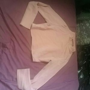 Pink long sleeve crop top